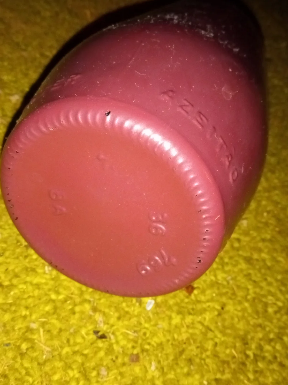 vintage matte mauve-painted glass wine bottle from J.M. da Fonseca (Portugal)